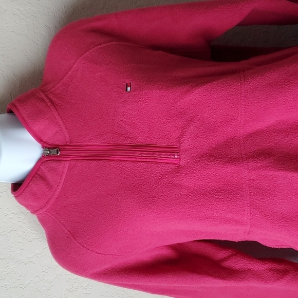 Tommy Hilfiger XL pink poly quarter zip pullover with full pouch (2006) - Picture 2 of 11